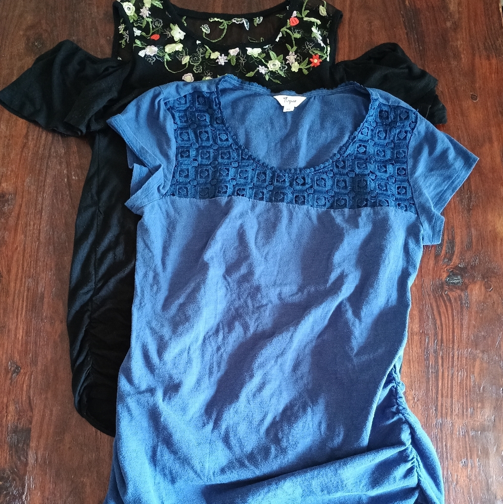 2 Maternity Shirts, Medium